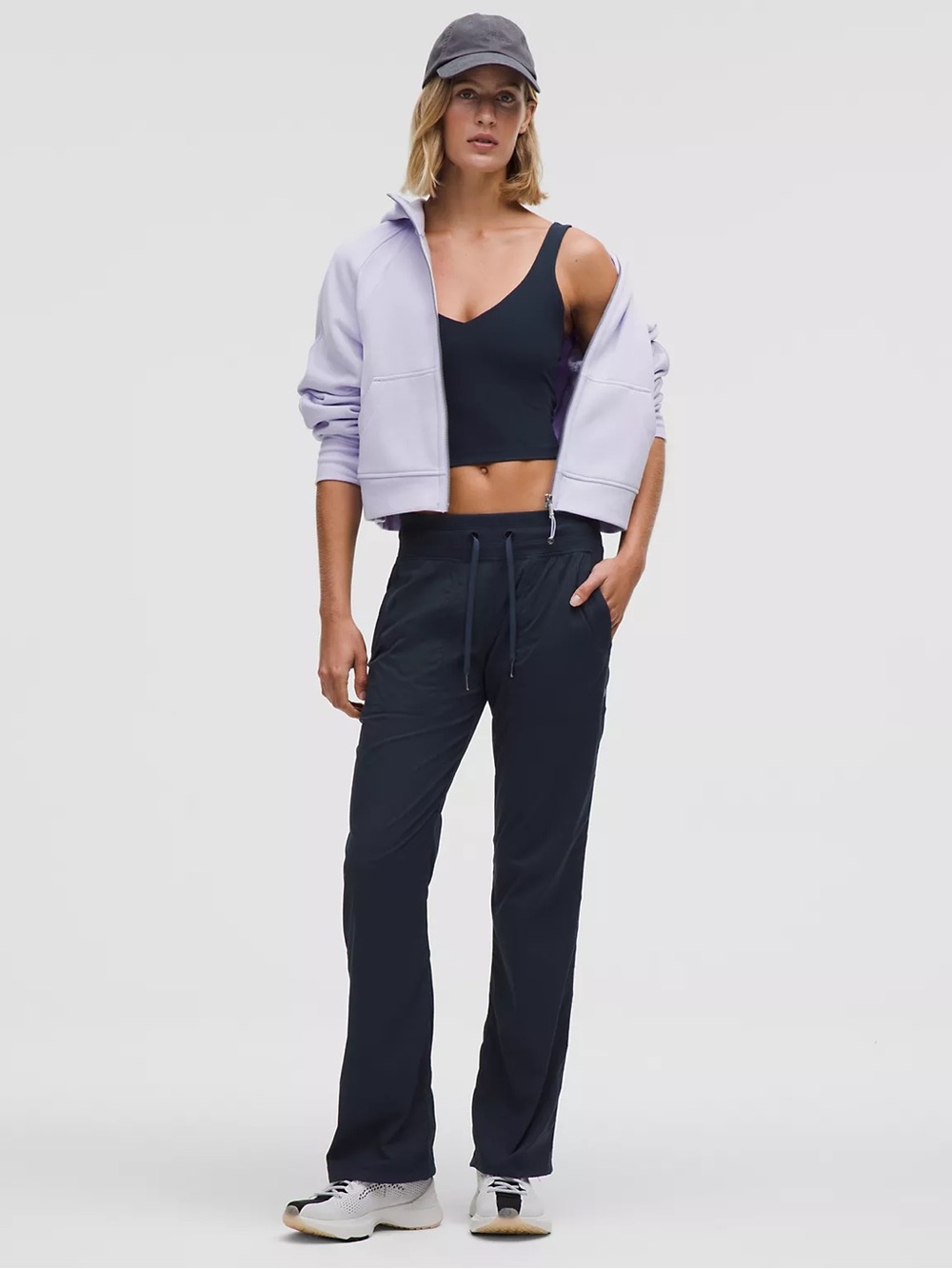 Lululemon Navy Blue Dance Studio Mid Rise Pants, Size 12